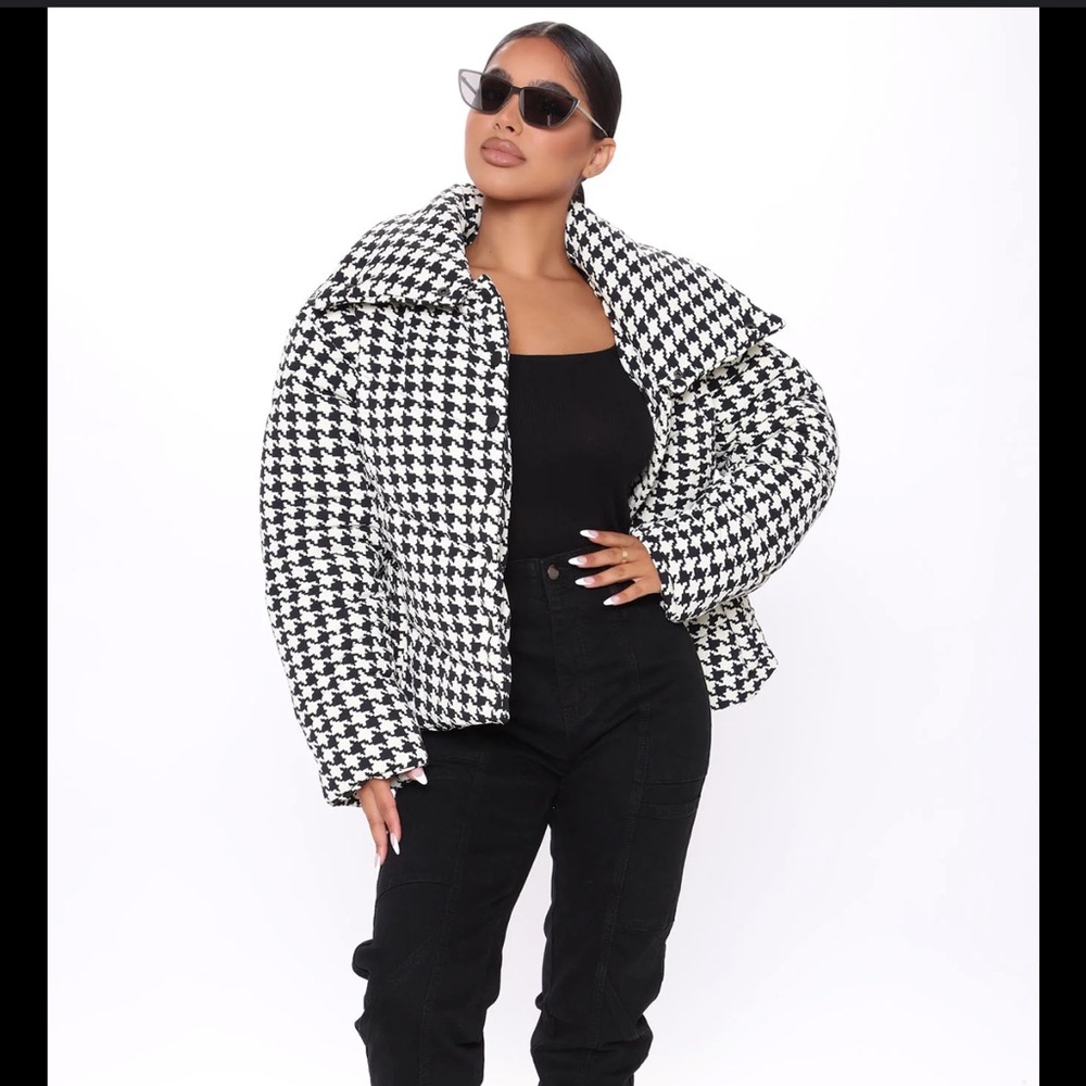 Fashion Nova Houndstooth puffer
